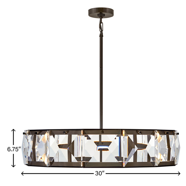 Jolie Black Oxide LED Drum Chandelier with Crystal Accents