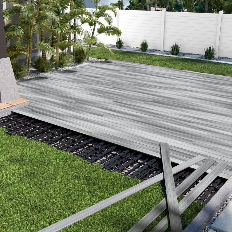 Gray Composite Water-Resistant Outdoor Interlocking Deck Kit