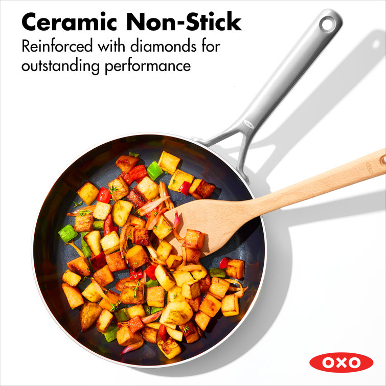 10" Stainless Steel Ceramic Non-Stick Frying Pan