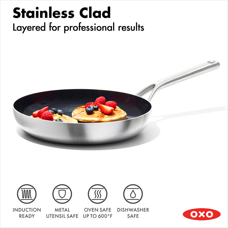 Mira Tri-Ply Stainless Steel Non-Stick Frying Pan Set with Ceramic Coating