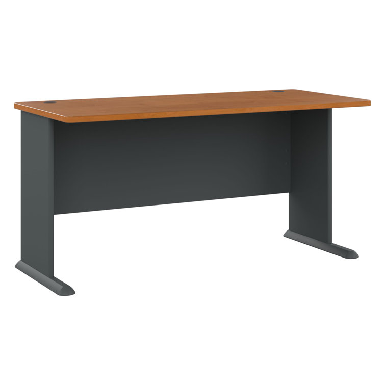 Slate Executive 48" Desk with Filing Cabinet and Keyboard Tray