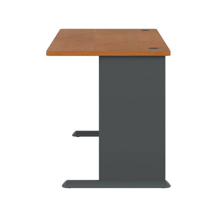 Natural Cherry and Slate Executive Desk with Filing Cabinet