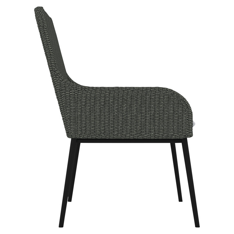 Gray Flannel Rope Outdoor Dining Armchair with Cushions