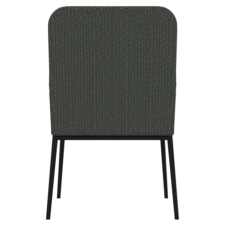 Gray Flannel Rope Outdoor Dining Armchair with Cushions