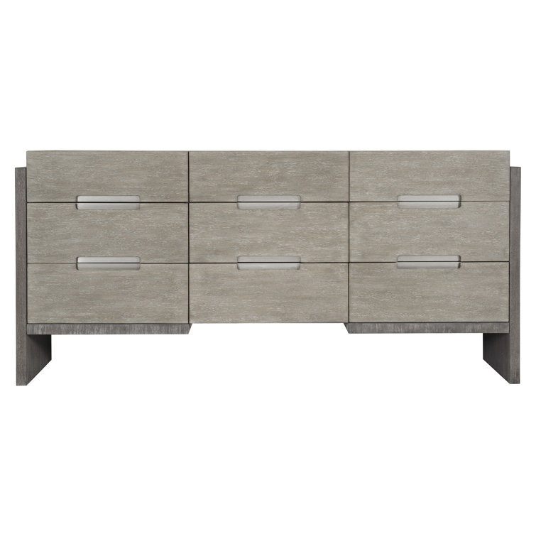 Transitional Brown Acacia 9-Drawer Soft Close Dresser