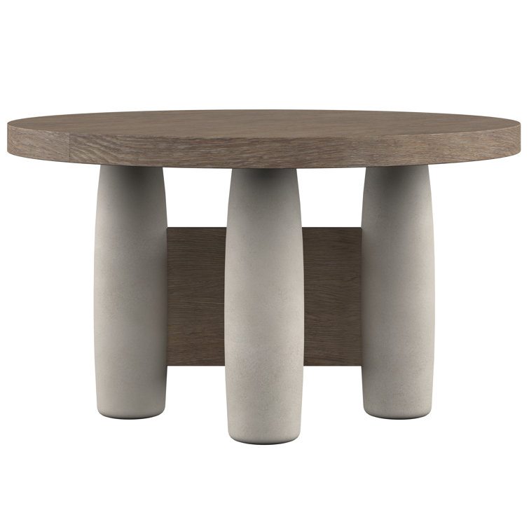 Casa Paros 54" Transitional Extendable Round Dining Table in Brown/Gray