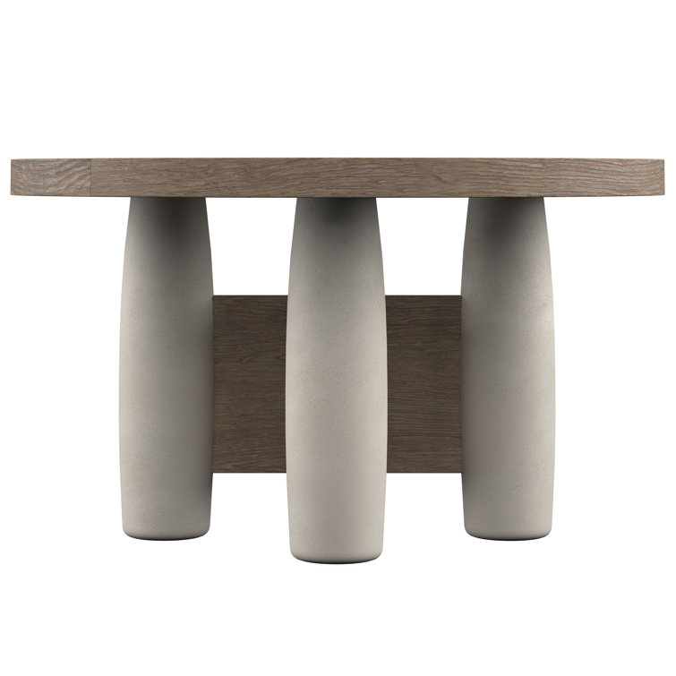 Casa Paros 54" Transitional Extendable Round Dining Table in Brown/Gray