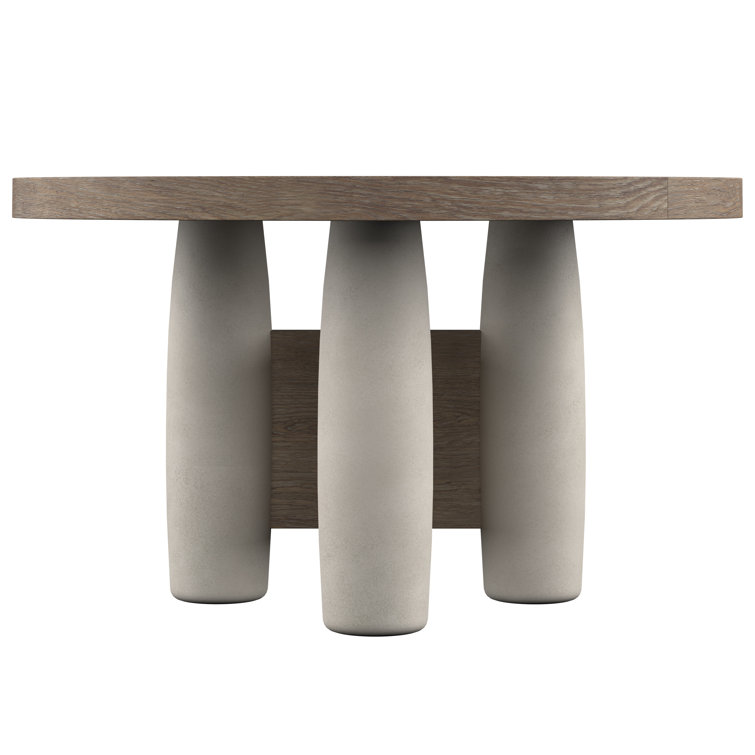 Casa Paros 54" Transitional Extendable Round Dining Table in Brown/Gray