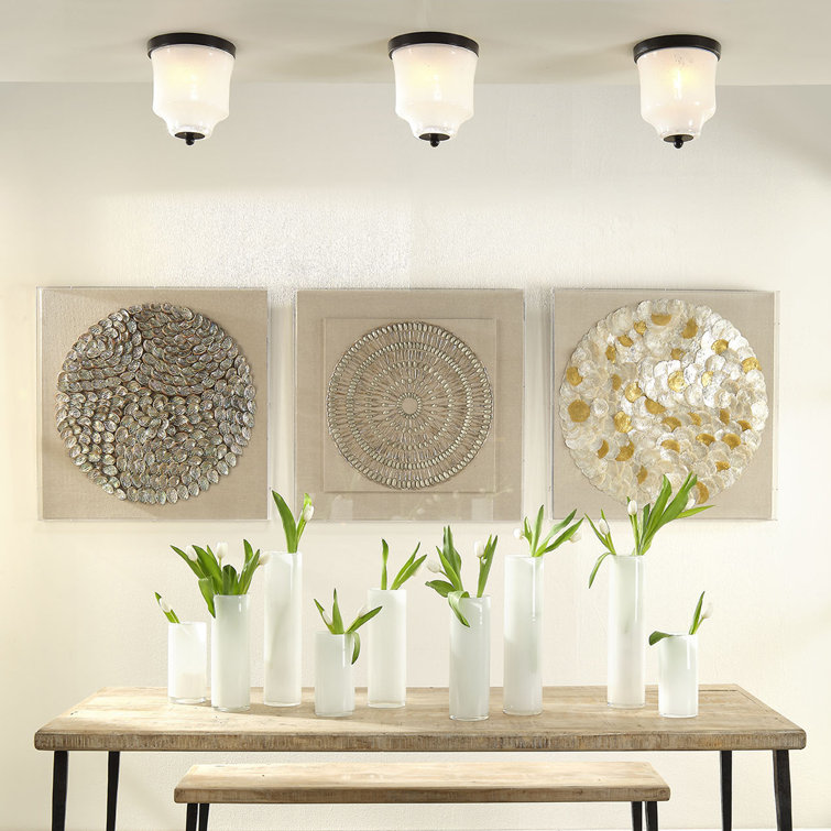 Hand Blown White Glass Cylinder Vase Set