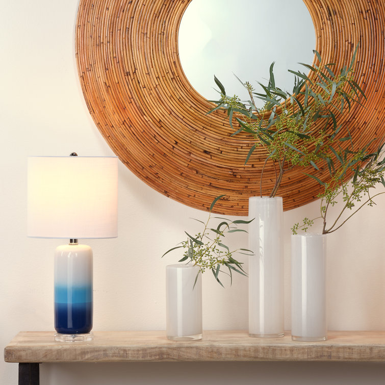 Hand Blown White Glass Cylinder Vase Set
