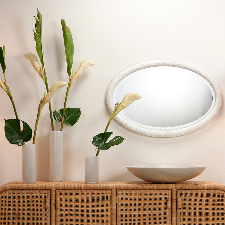 Hand Blown White Glass Cylinder Vase Set