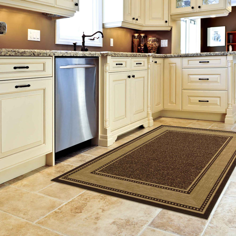Brown and Beige Non-Slip Rubberback Area Rug 3'3" x 5'