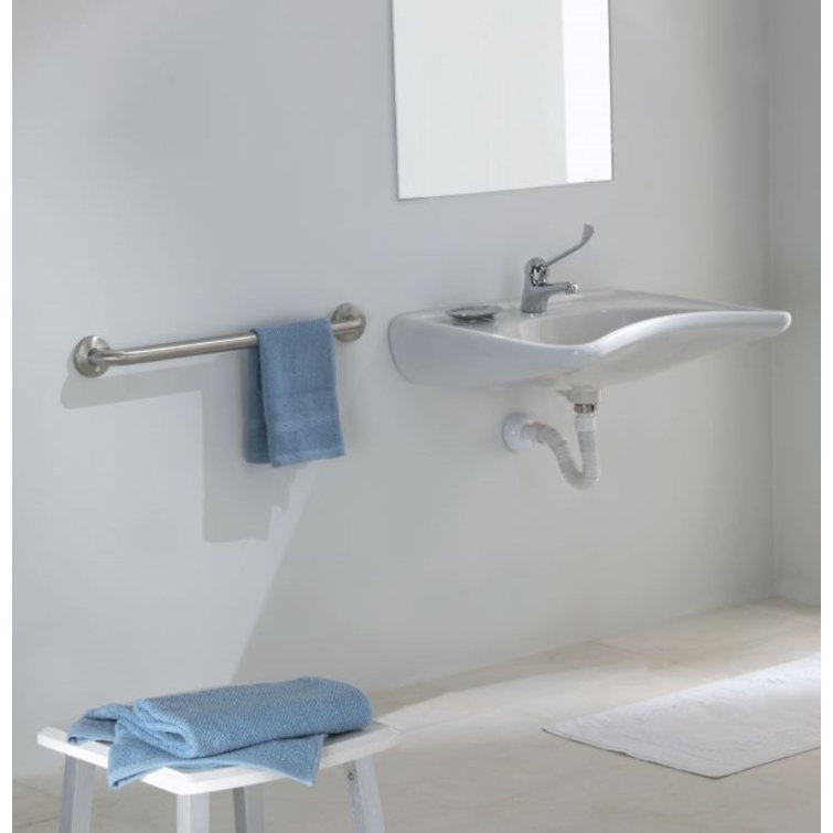 Polished Stainless Steel 46" Grab Bar with Concealed Installation