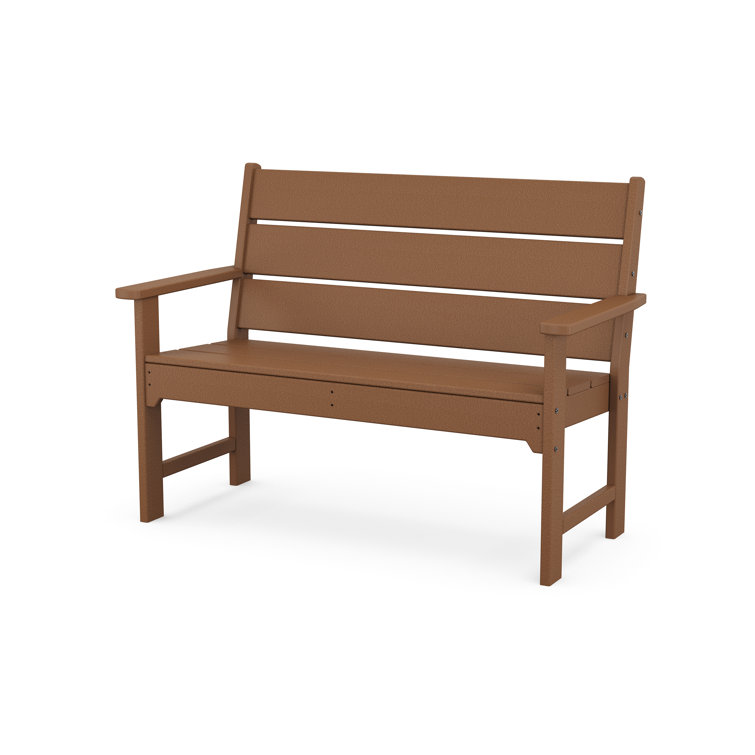 Teak 48.5" Weather-Resistant Plastic Garden Bench