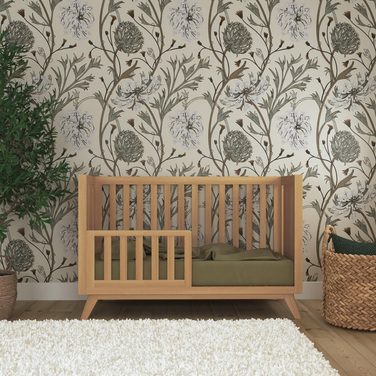 Honey Wood 3-in-1 Convertible Crib with Flared Legs