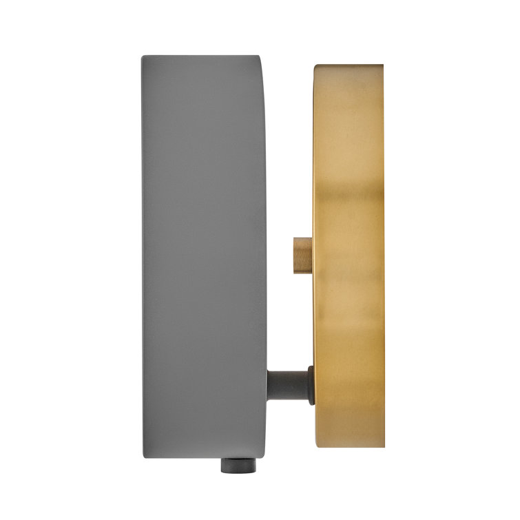 Dark Matte Grey and Brass Dimmable LED Wall Sconce