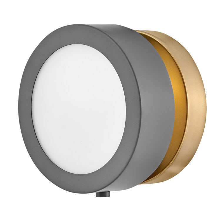 Dark Matte Grey and Brass Dimmable LED Wall Sconce