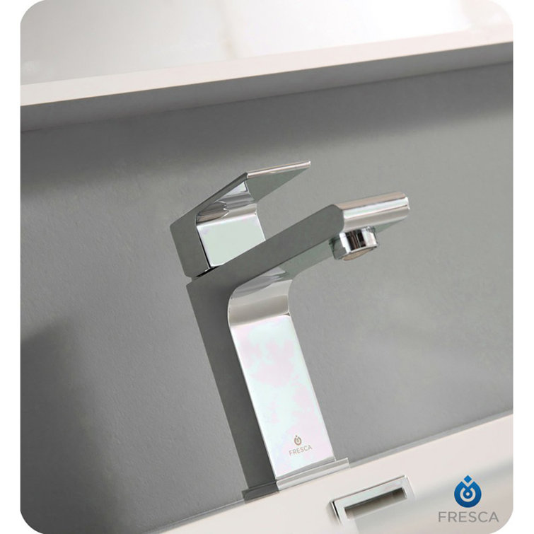 Largo 56" Modern White Double Sink Engineered Wood Vanity Cabinet