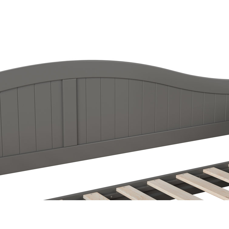 Nantucket Gray Twin Wood Daybed with Trundle and Drawer