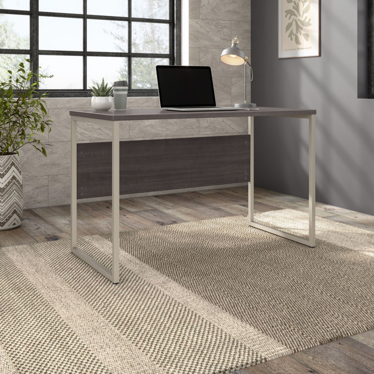 Storm Gray Contemporary Corner Home Office Desk with Drawer