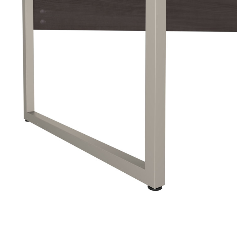 Storm Gray Contemporary Corner Home Office Desk with Drawer
