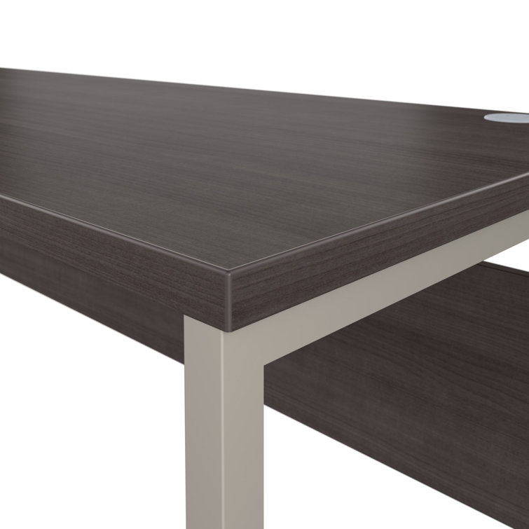 Storm Gray Contemporary Corner Home Office Desk with Drawer