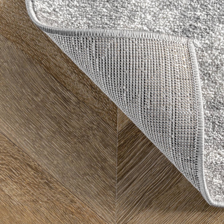 Contemporary Coastal Charm Gray Stripe Synthetic Area Rug, 5' x 8'