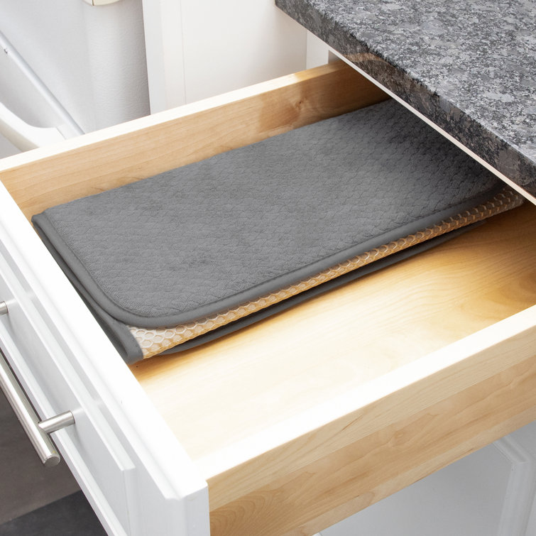 Black and Gray Silicone Cookware Protectors and Drying Mat Set
