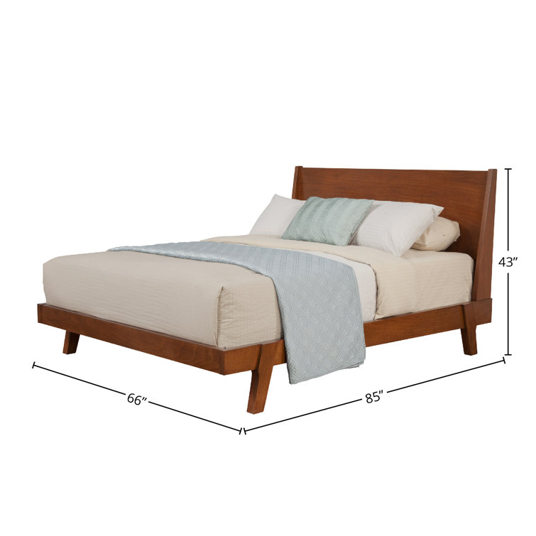 Dakota Acorn Brown Queen Platform Bed with Mahogany Wood