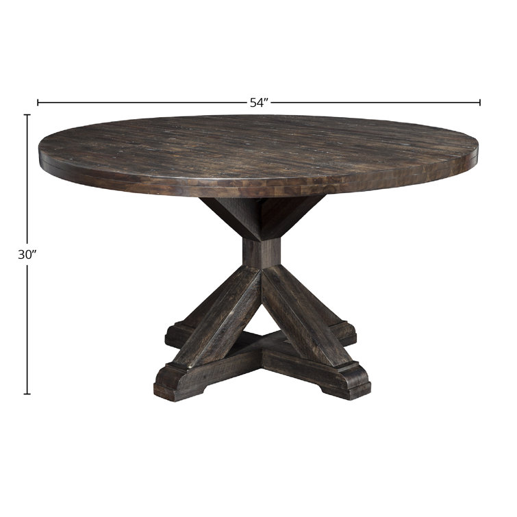 Cottage Charm 54" Reclaimed Acacia Wood Round Dining Table in Gray