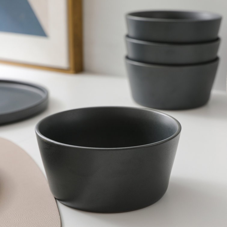 Celina 16-Piece Grey Stoneware Dinnerware Set