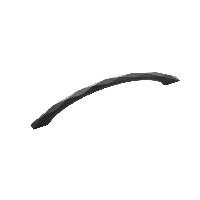 Matte Black Geometric Kitchen Cabinet Pulls, 6-5/16 Inch, Set of 10