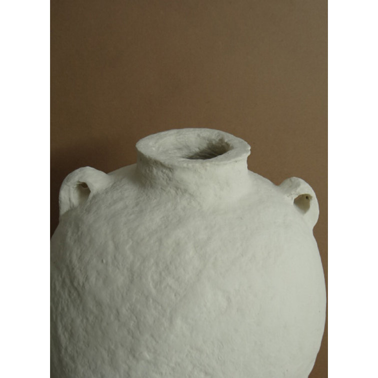 Amphora White Ceramic Water Resistant Table Vase