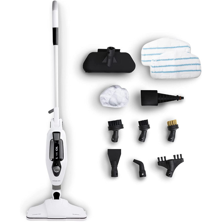 Supra Pro 10-in-1 White Handheld Steam Cleaner with Attachments