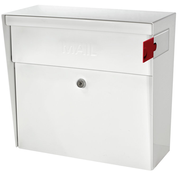 Galaxy Black Steel Lockable Wall-Mount Mailbox