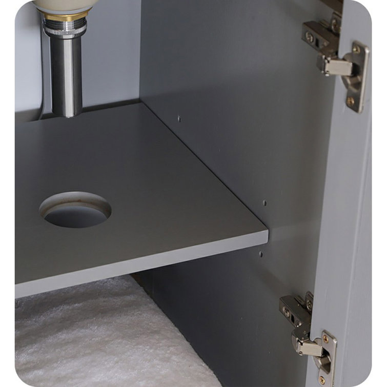 Gray Double Freestanding Wood Bathroom Vanity Cabinet