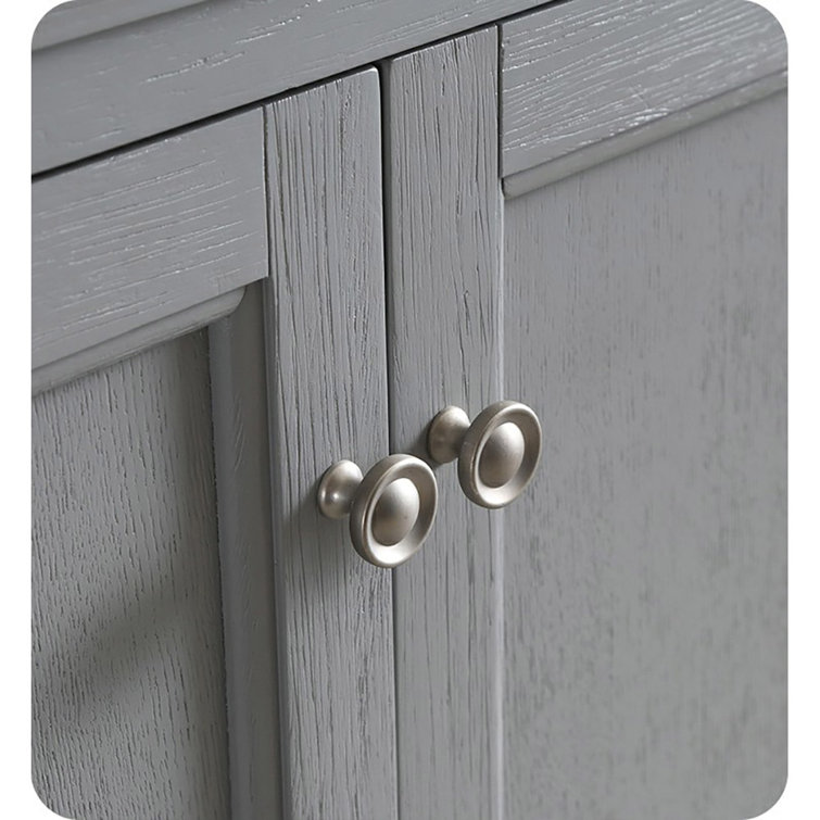 Gray Double Freestanding Wood Bathroom Vanity Cabinet