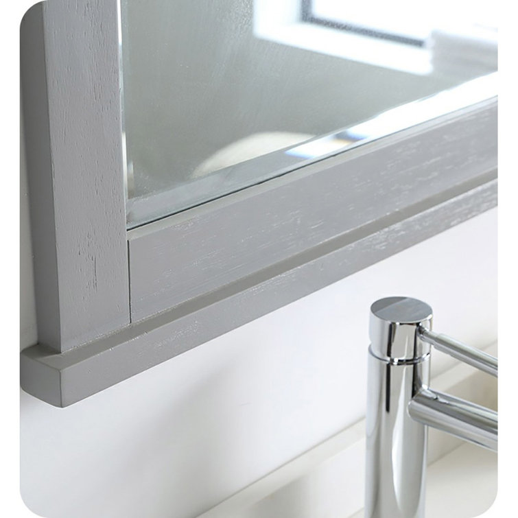 Gray Double Freestanding Wood Bathroom Vanity Cabinet