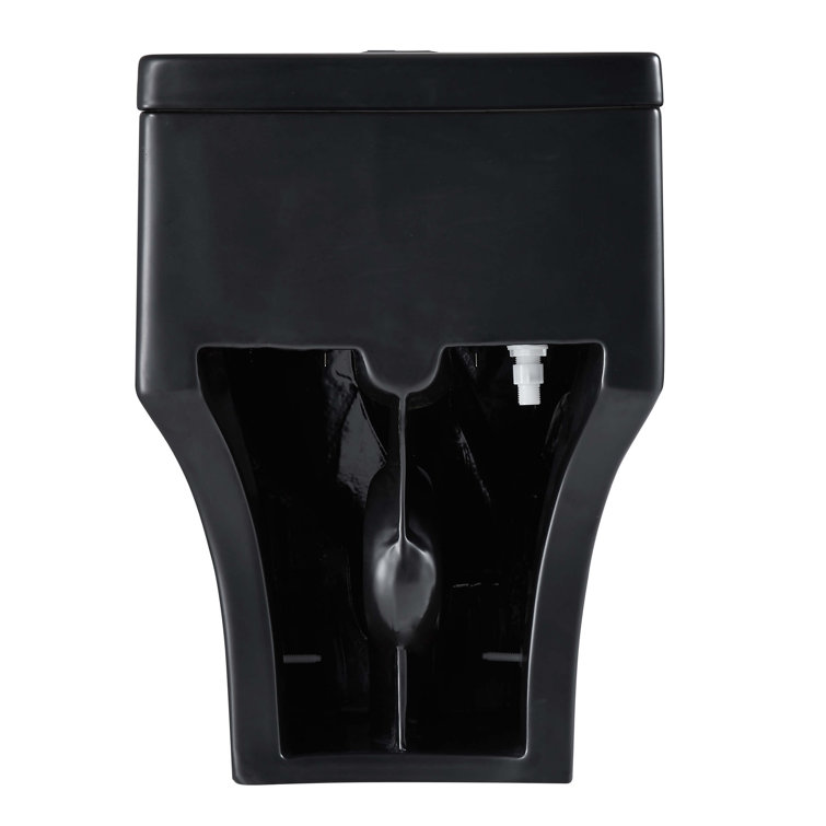 Black Matte Elongated Free Standing Dual Flush Toilet