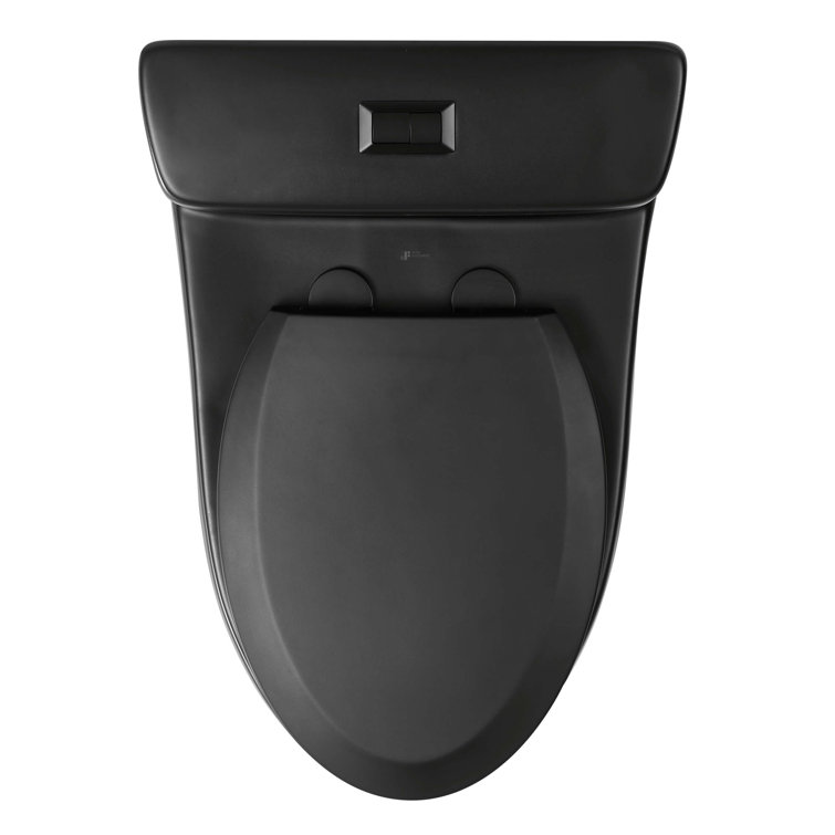 Black Matte Elongated Free Standing Dual Flush Toilet