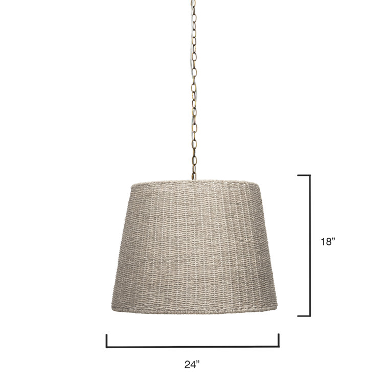 Natural Seagrass 2-Light Drum Pendant Chandelier