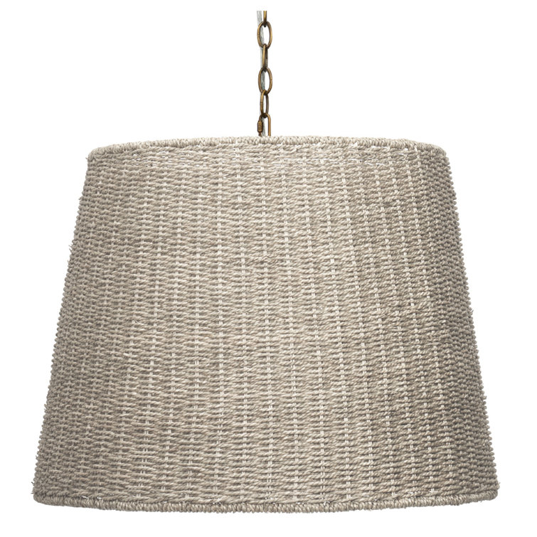 Natural Seagrass 2-Light Drum Pendant Chandelier