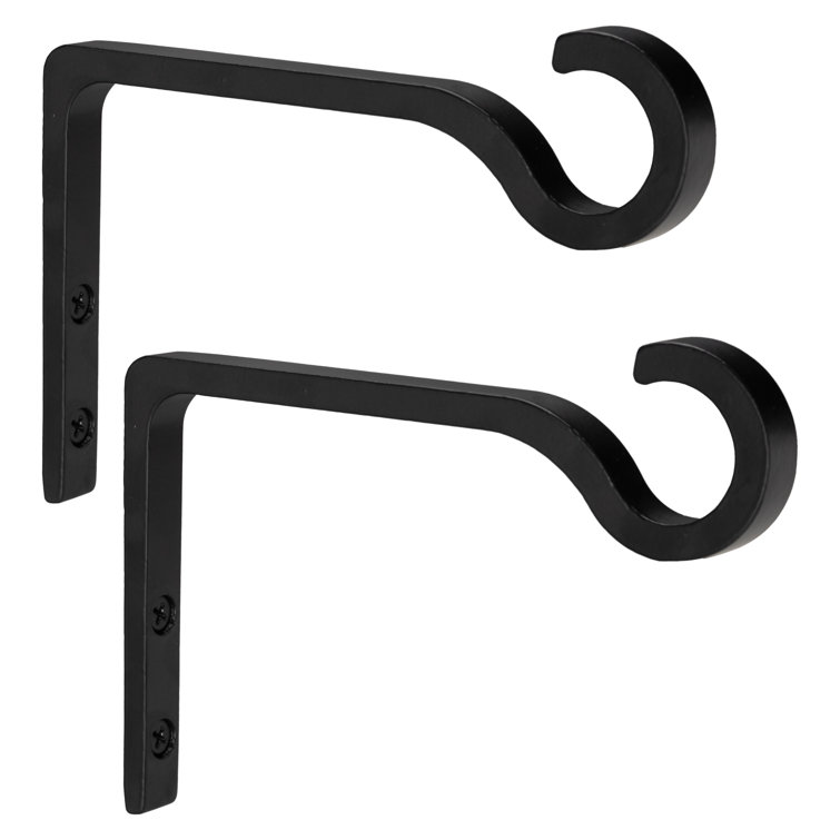 Matte Black Metal Wall Mount Plant Hooks, Set of 2