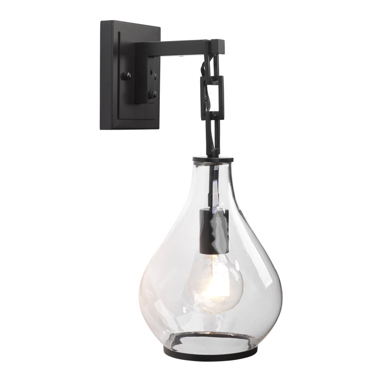 Antique Teardrop Glass & Oil-Rubbed Bronze Wall Sconce
