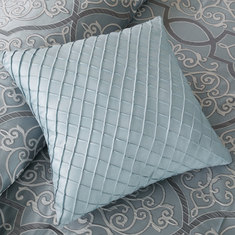 Blue Queen Cotton Jacquard 12-Piece Bedspread Set
