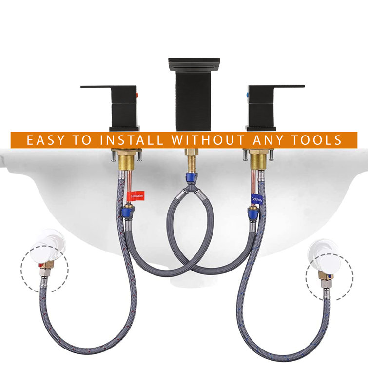 Widespread 2-handle Bathroom Faucet with Drain Assembly