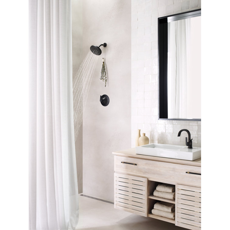 Matte Black 10-Inch Modern Rain Shower Trim Kit