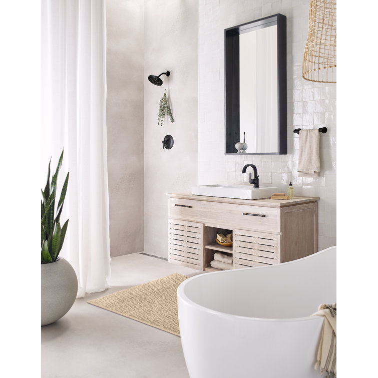 Matte Black 10-Inch Modern Rain Shower Trim Kit