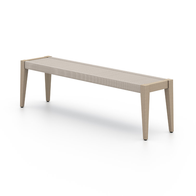 Cadenza 70'' Brown Modern Outdoor Dining Bench with Rope Detail