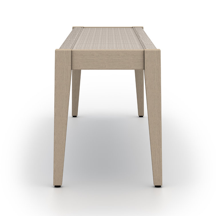 Cadenza 70'' Brown Modern Outdoor Dining Bench with Rope Detail